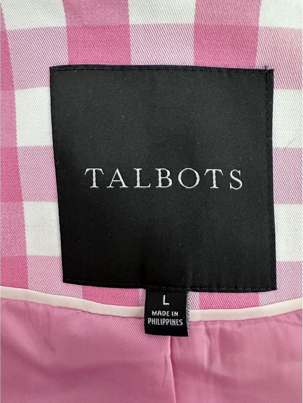 Talbots Belted Gingham Trench Coat in a Vibrant Pink and White Check Pattern - Picture 6 of 9